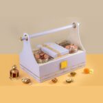 Purple Dry Fruit & Sweets Hamper Basket 1.04kg – Assorted Crunch Bites, Raisins, Salted pistachios, Cashews