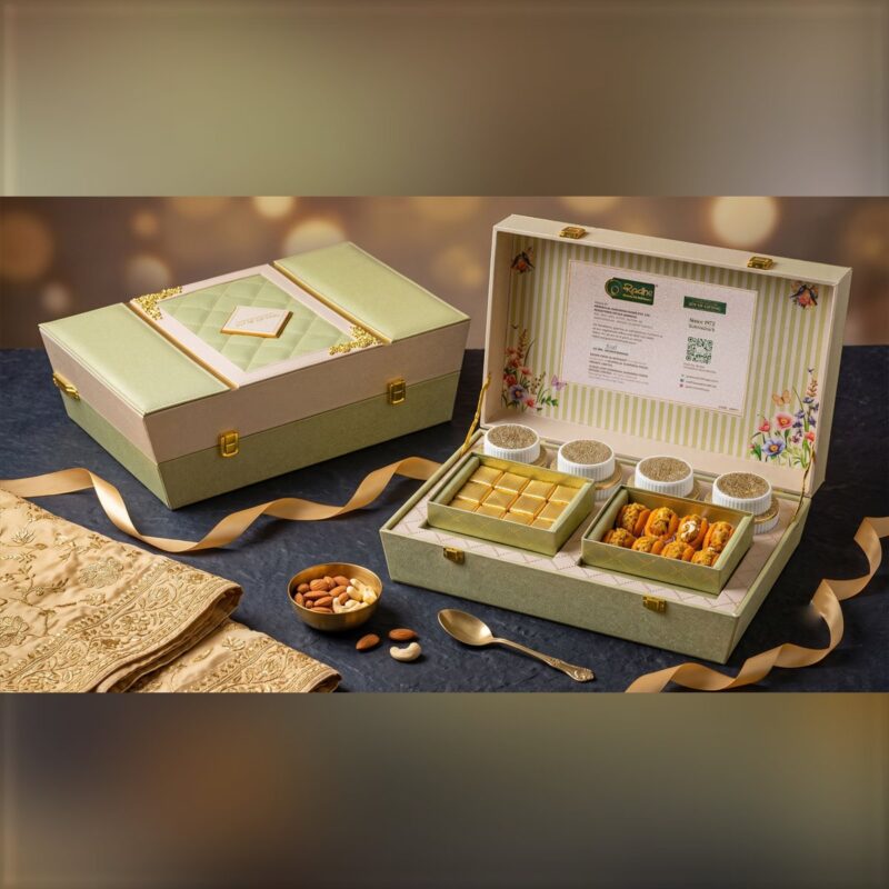 Green & White Gift Box Green & White Gift Box – Diwali gift box