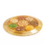 8-Katori Metal Dry Fruit Tray 605g – Dried apricots, Almonds, Raisins, Dried pineapple