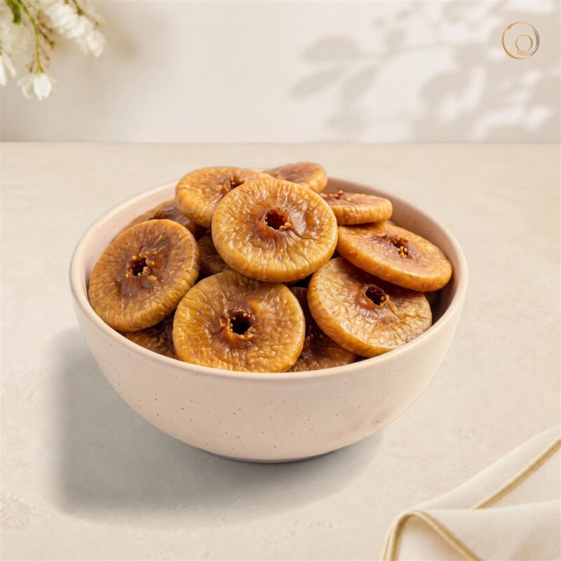 RADHE_DRYFRUIT_DRIED-FIGS_TABLETOP Dried Figs (Anjeer) in a white bowl