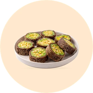 Anjeer Chakra sweets on a plate