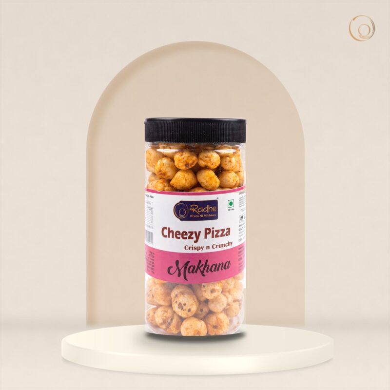 Cheezy Pizza Makhana 70g jar – Radhe Prem Ni Mithaas