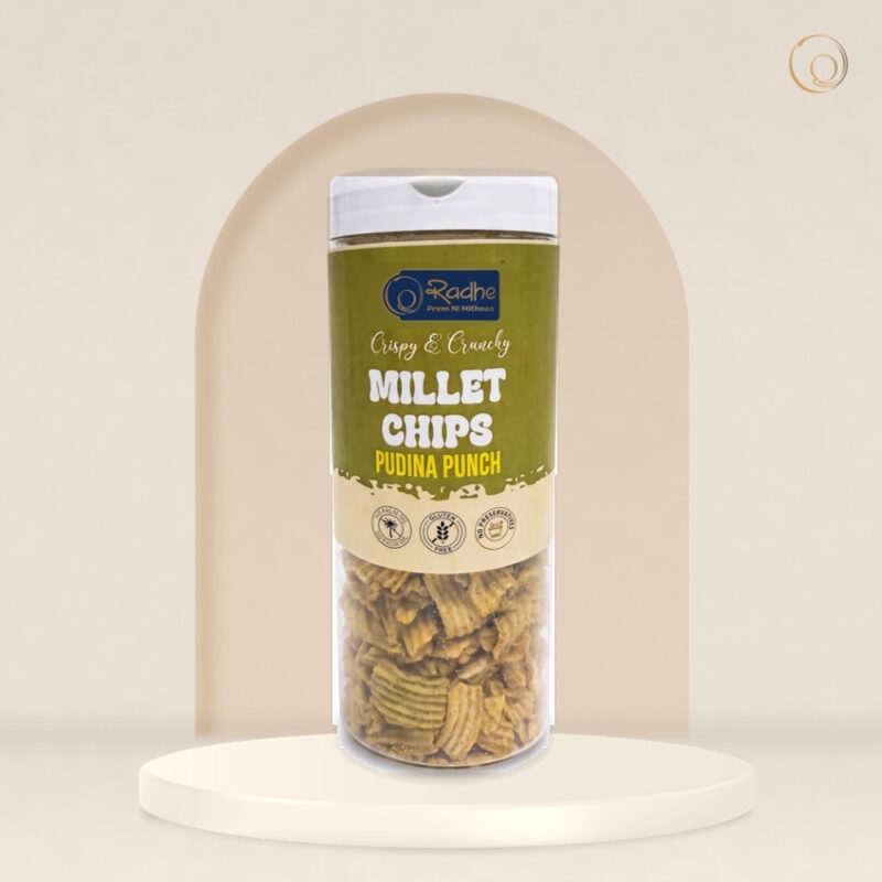 Millet Chips Pudina Punch Millet Chips Pudina Punch 150g – Radhe Prem Ni Mithaas