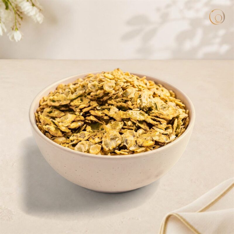 Moong Jhor 200g Moong Jhor in a white bowl – Radhe Prem Ni Mithaas