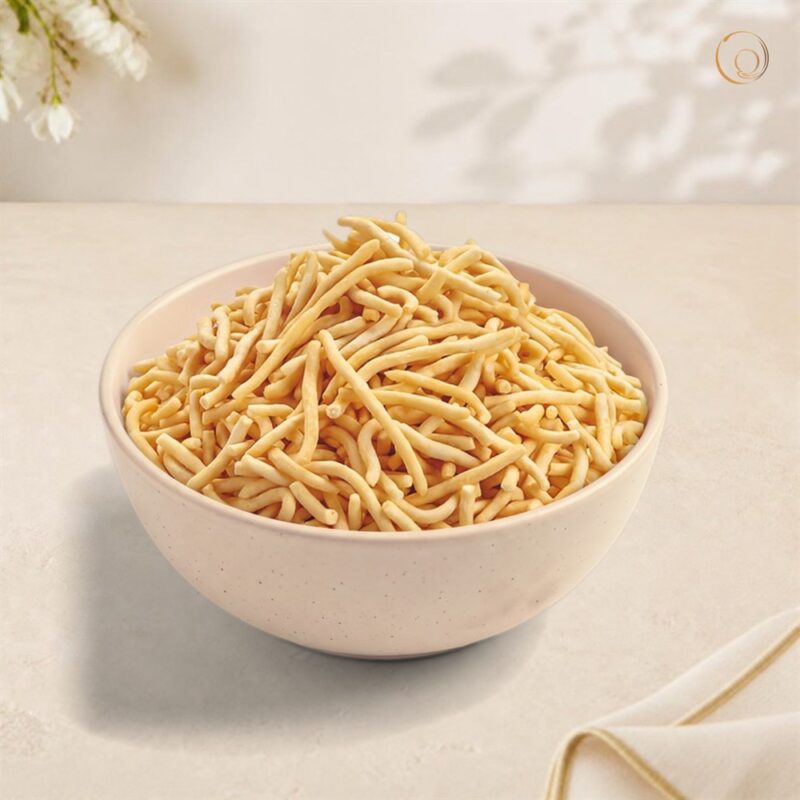 Nylon Ganthiya in a white bowl – Radhe Prem Ni Mithaas