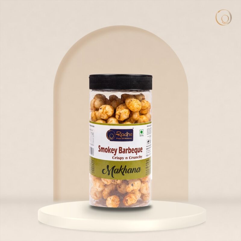 Smokey Barbeque Makhana 70g Smokey Barbeque Makhana 70g jar – Radhe Prem Ni Mithaas